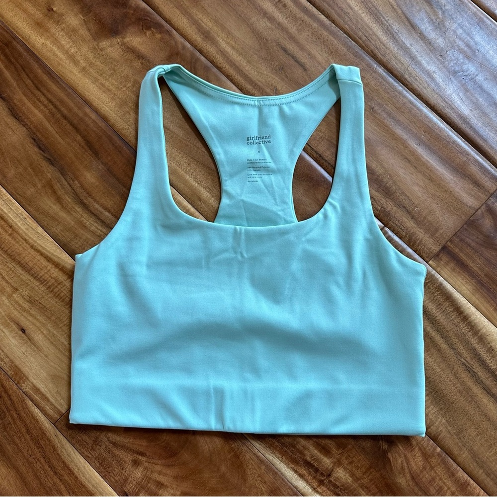 Girlfriend Collective Blue/green Racerback Sports Bra
